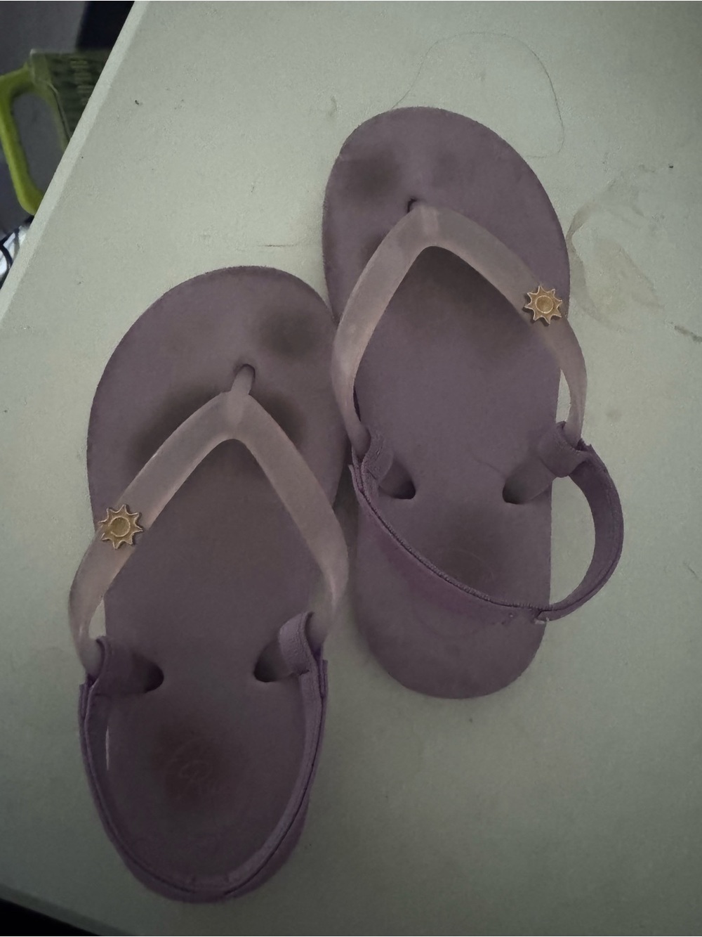Reef Kids Purple Flip Flop Sandals with Gold Sun Accent